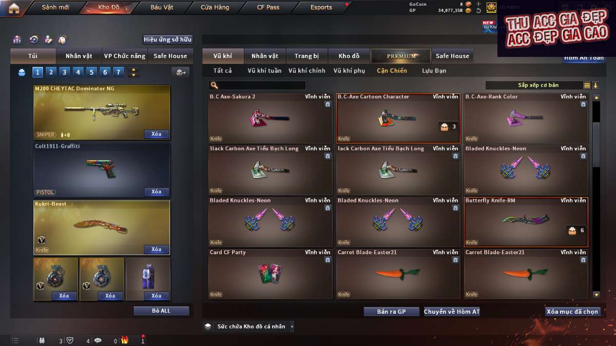 shop acc cf uy tin gia re